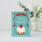 Beribboned Strawberry Cake Postcard ポストカード (スタンド正面)