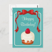 Beribboned Strawberry Cake Postcard ポストカード (正面/裏面)