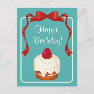 Beribboned Strawberry Cake Postcard ポストカード