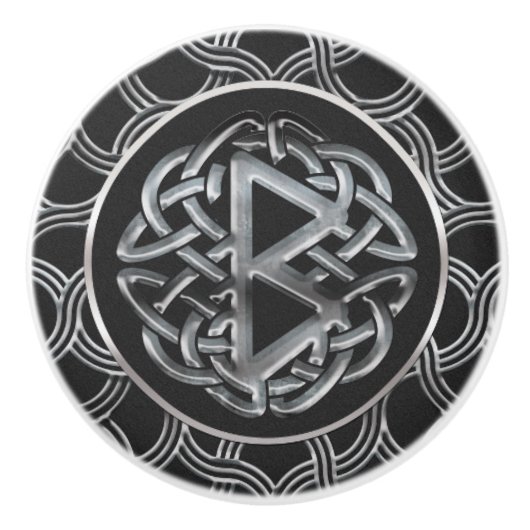 BerkanaのRuneのMettallicのエンボス セラミックノブ (正面)