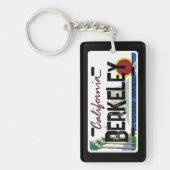 Berkeley California flag license plate keychain キーホルダー (正面)