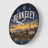Berkeley California Golden State College ラージ壁時計 (傾斜)