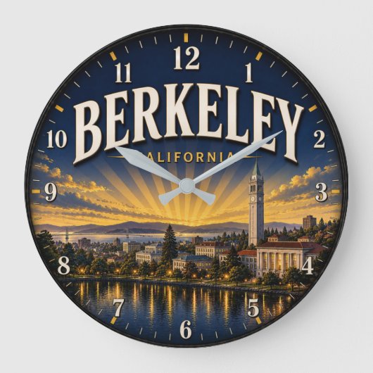 Berkeley California Golden State College ラージ壁時計 (正面)