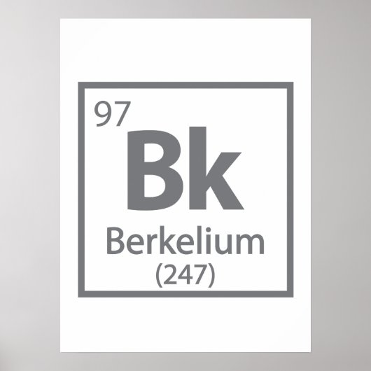 Berkelium - Berkeley Science Periodic Table ポスター (正面)