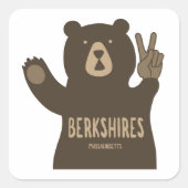 Berkshires Massachusetts Peace Bear スクエアシール (正面)