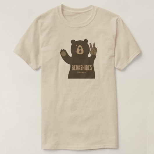 Berkshires Massachusetts Peace Bear Tシャツ (デザイン正面)