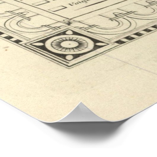 Berlin 1850 Map, Historic German City Illustration ポスター (角)