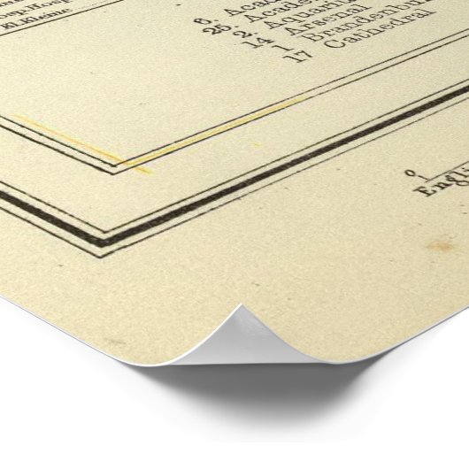 Berlin 1883 Historic Map – Letts Popular Atlas Map ポスター (角)