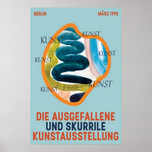 Berlin 1995 Art Exhibition Poster Abstract Gallery ポスター (正面)