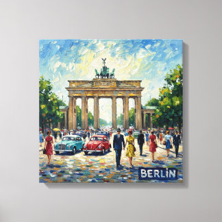 Berlin Brandenburg Gate Classic Cars Wall Decor キャンバスプリント