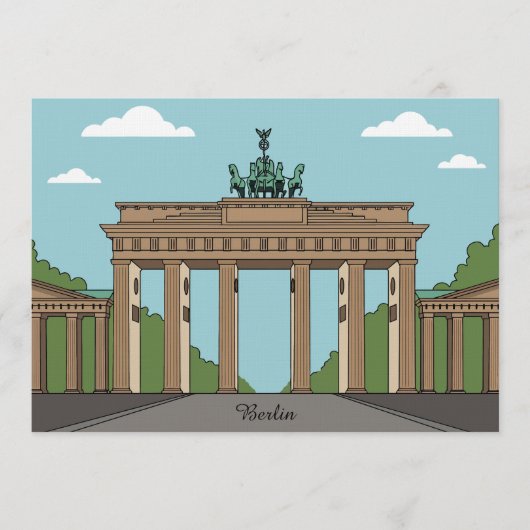 Berlin Brandenburg Gate – Classic City Landmark 招待状 (正面)
