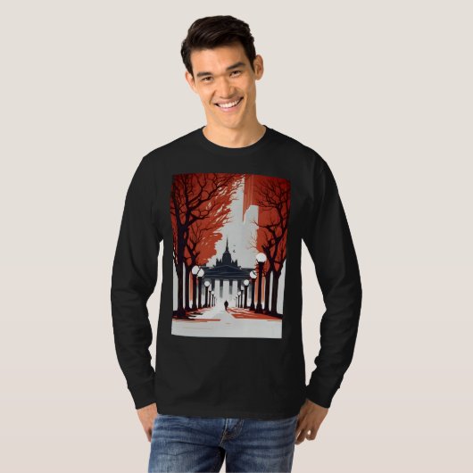 Berlin Brandenburg Minimalist Gate Tシャツ (正面フル)