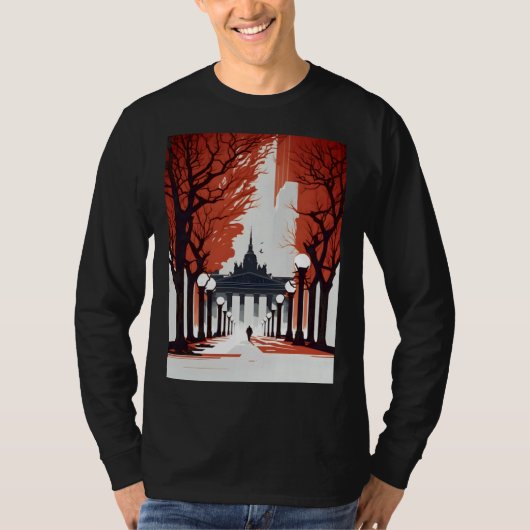 Berlin Brandenburg Minimalist Gate Tシャツ (正面)