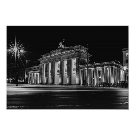 Berlin Brandenburger Tor bei Nacht フォトプリント (正面)