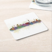 Berlin city Germany. Deutsche Skyline art v2 スクエアペーパーコースター (アングル)