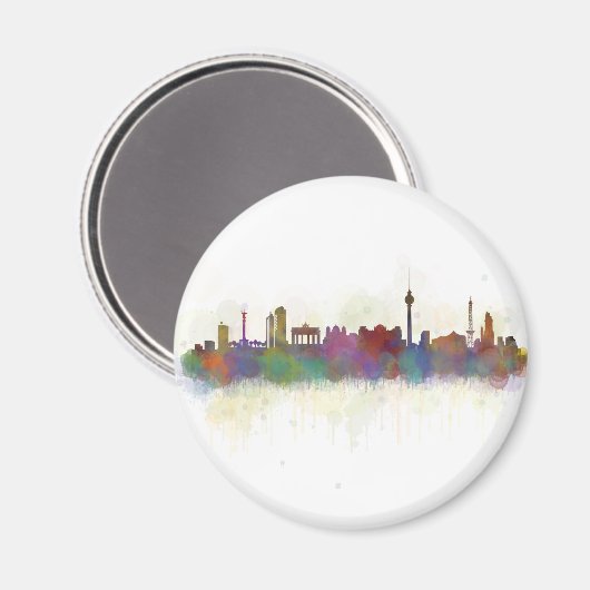 Berlin city Germany. Deutsche Skyline art v2 マグネット (正面/裏面)