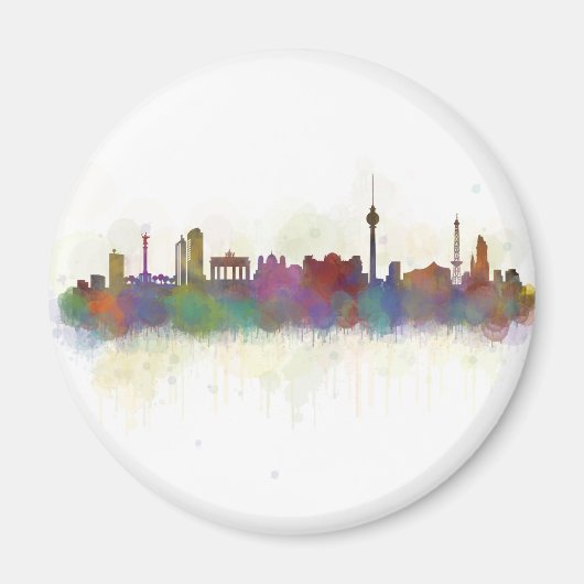 Berlin city Germany. Deutsche Skyline art v2 マグネット (正面)