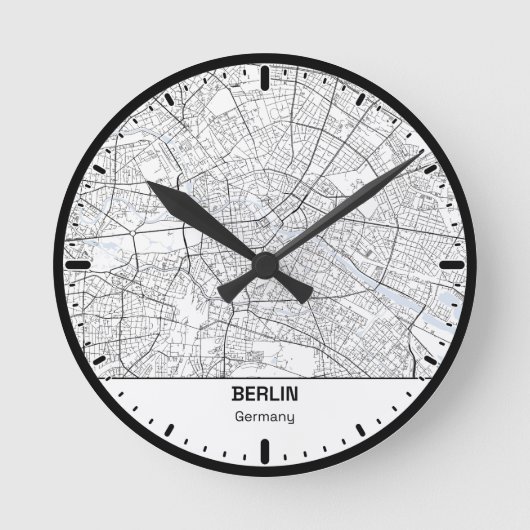 Berlin Clock City Line Art ラウンド壁時計 (正面)