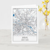 Berlin Deutschland Germany City Map座標 カード (黄色い花)