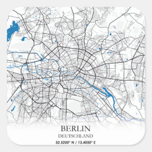 Berlin Deutschland Germany City Map座標 スクエアシール