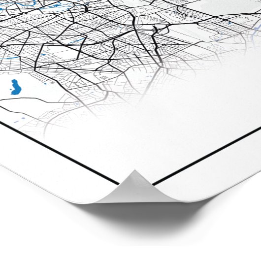 Berlin Deutschland Germany City Map座標 ポスター (角)