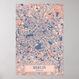 Berlin Germany Breezy City Map Travel ポスター