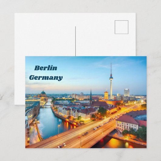 Berlin, Germany Downtown in the Evening  ポストカード (正面/裏面)