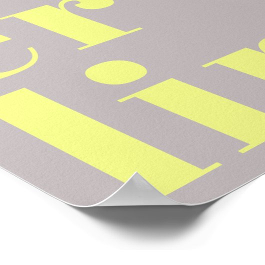 Berlin Germany modern typography yellow grey ポスター (角)