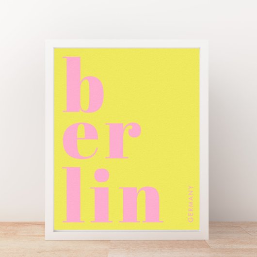 Berlin Germany modern typography yellow pink ポスター