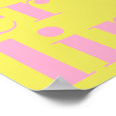 Berlin Germany modern typography yellow pink ポスター (角)