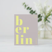 Berlin Germany modern typography yellow Postcard ポストカード (スタンド正面)