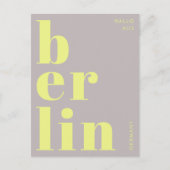 Berlin Germany modern typography yellow Postcard ポストカード (正面)