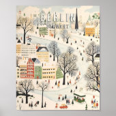 Berlin Germany Poster Art Print, Famous City Retro ポスター (正面)