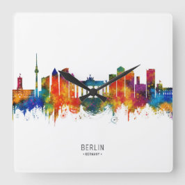 Berlin Germany Skyline スクエア壁時計