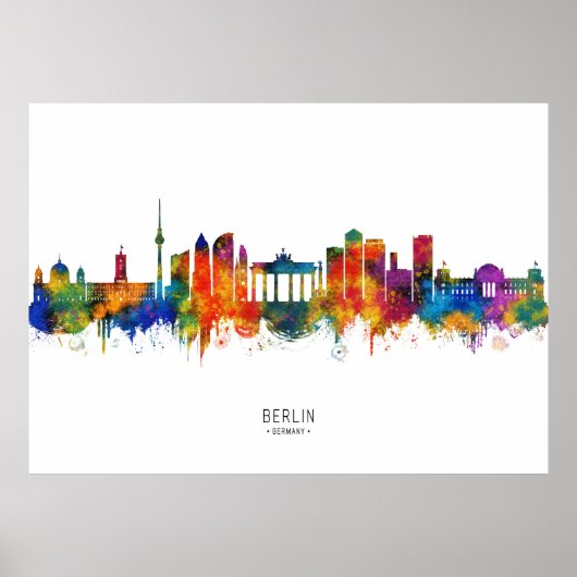 Berlin Germany Skyline ポスター (正面)