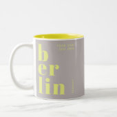 Berlin Germany typography souvenir  ツートーンマグカップ (左)
