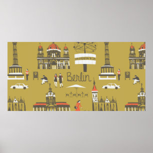 Berlin landmarks and monuments ポスター
