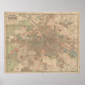 Berlin Map c.1897 – Kiessling’s Detailed City Plan ポスター (正面)
