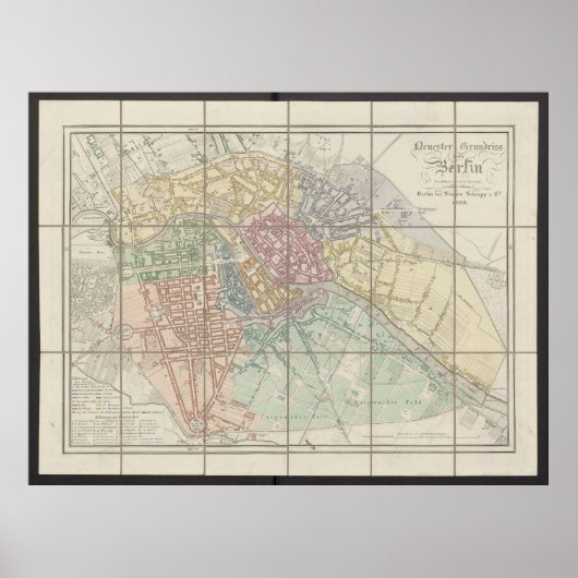 Berlin Map, Neuester Grundriss, Germany Plan ポスター (正面)