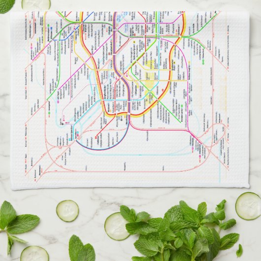 " BERLIN Schienennetz Geschirrtuch ... " キッチンタオル (折り畳み)