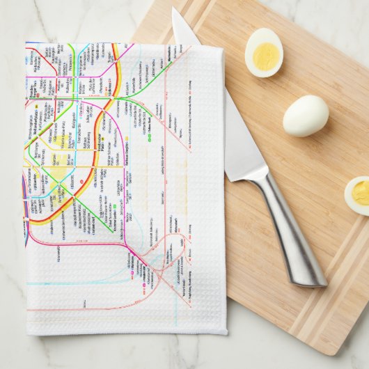 " BERLIN Schienennetz Geschirrtuch ... " キッチンタオル (四つ折り)