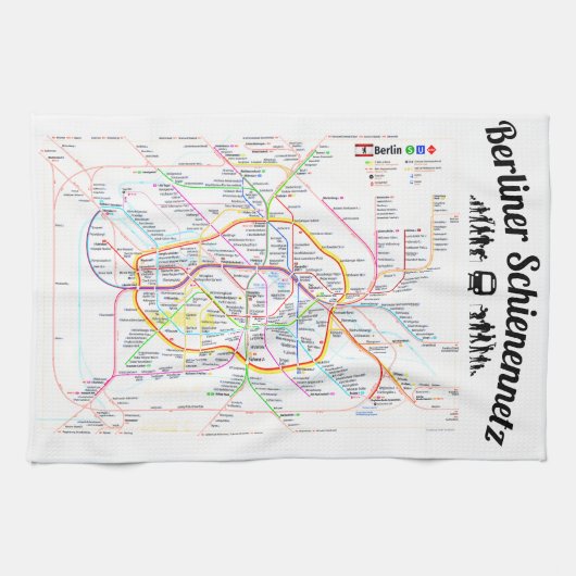 " BERLIN Schienennetz Geschirrtuch ... " キッチンタオル (横)