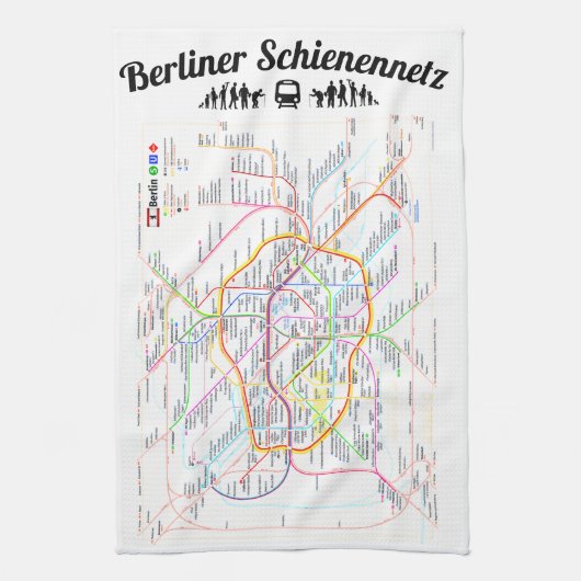 " BERLIN Schienennetz Geschirrtuch ... " キッチンタオル (縦)