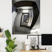 BERLIN TEMPELHOF AIRPORT SPIRAL STAIRWAY ポスター (ホームオフィス)