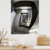 BERLIN TEMPELHOF AIRPORT SPIRAL STAIRWAY ポスター (キッチン)