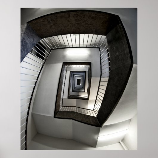 BERLIN TEMPELHOF AIRPORT SPIRAL STAIRWAY ポスター (正面)
