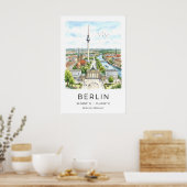 Berlin Views Art Print - Hand-Drawn Panorama with ポスター (キッチン)