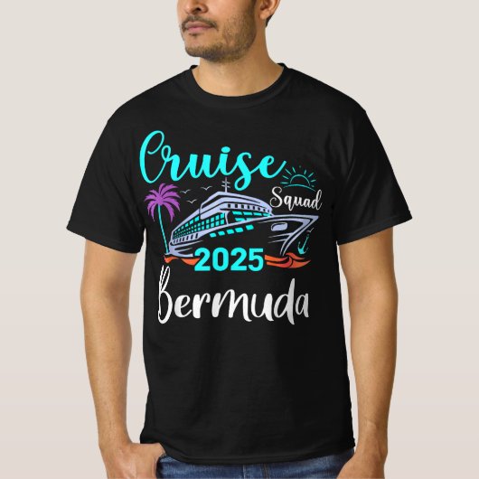 Bermuda Cruise Squad 2025 T-Shirt – Family Vacatio Tシャツ (正面)