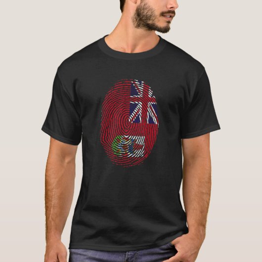 Bermuda fingerprint flag tシャツ (正面)