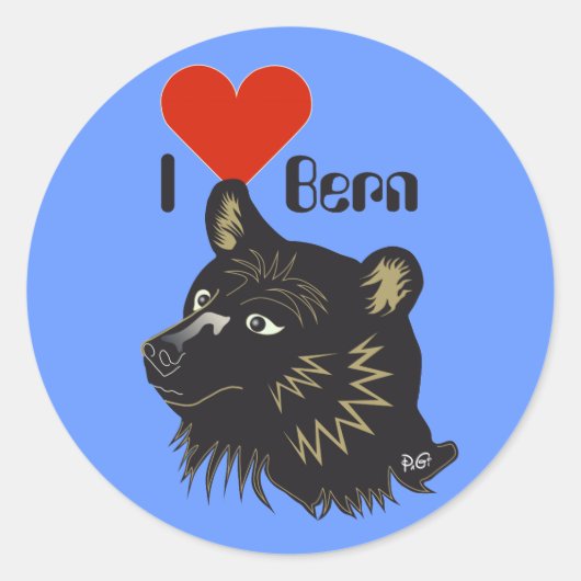 Bern Berne Berna Bärn Schweiz Suisse Aufkleber ラウンドシール (正面)